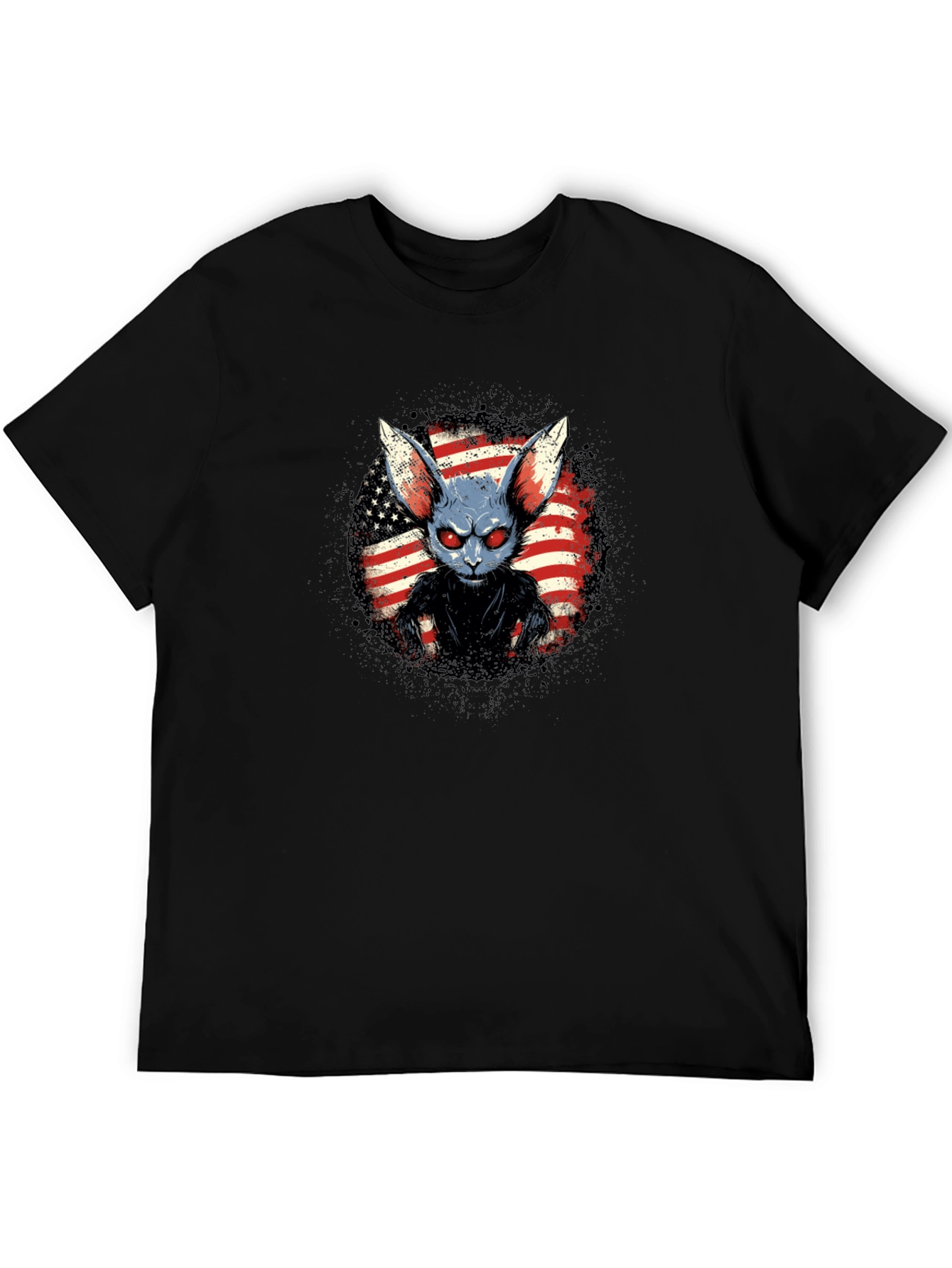 Creepy American Rabbit Graphic T-Shirt