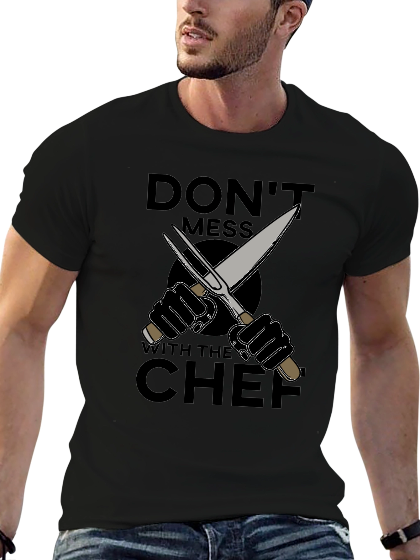 Dont Mess With The Chef Graphic T-Shirt - Black