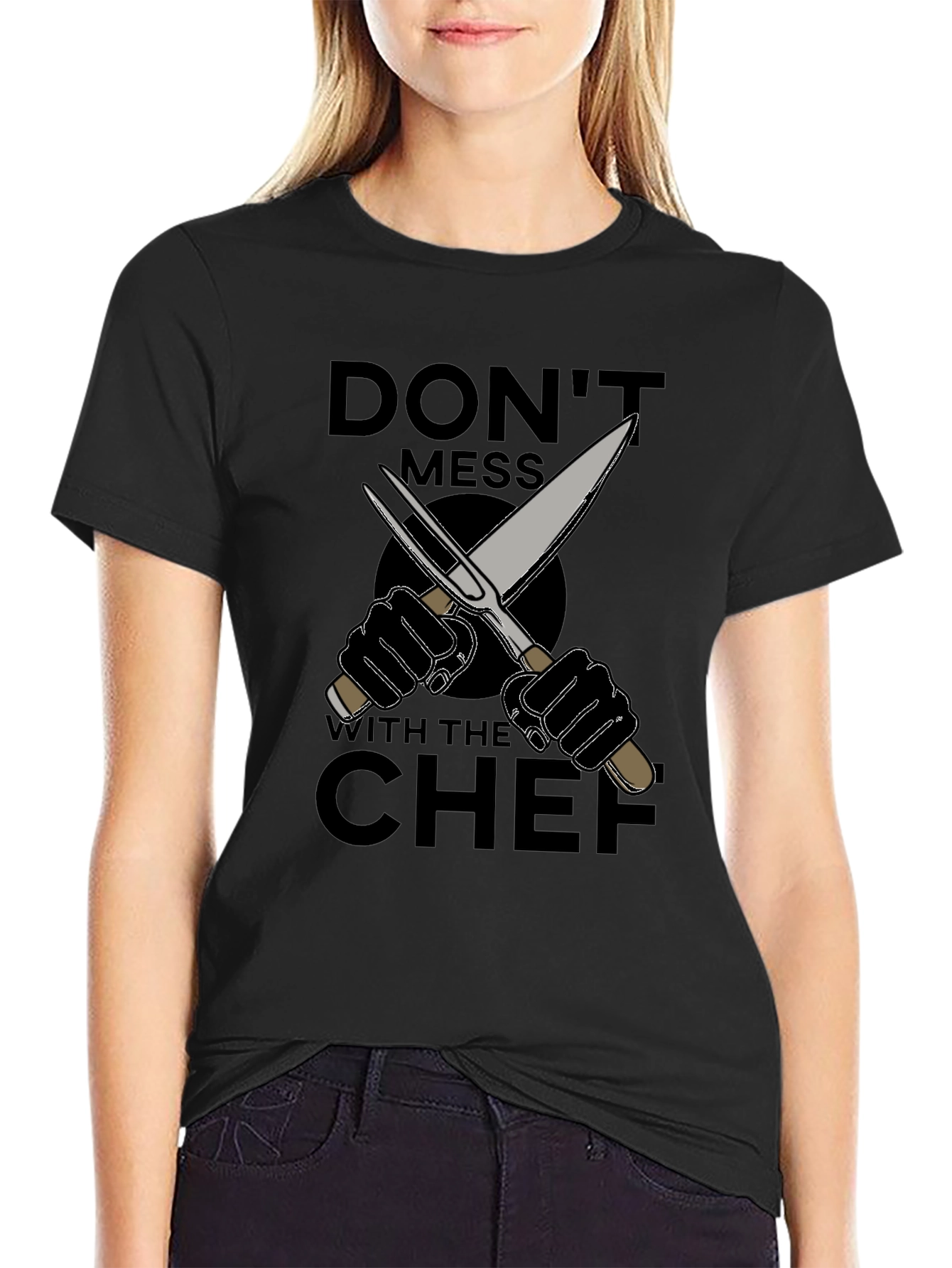 Dont Mess With The Chef Graphic T-Shirt - Black