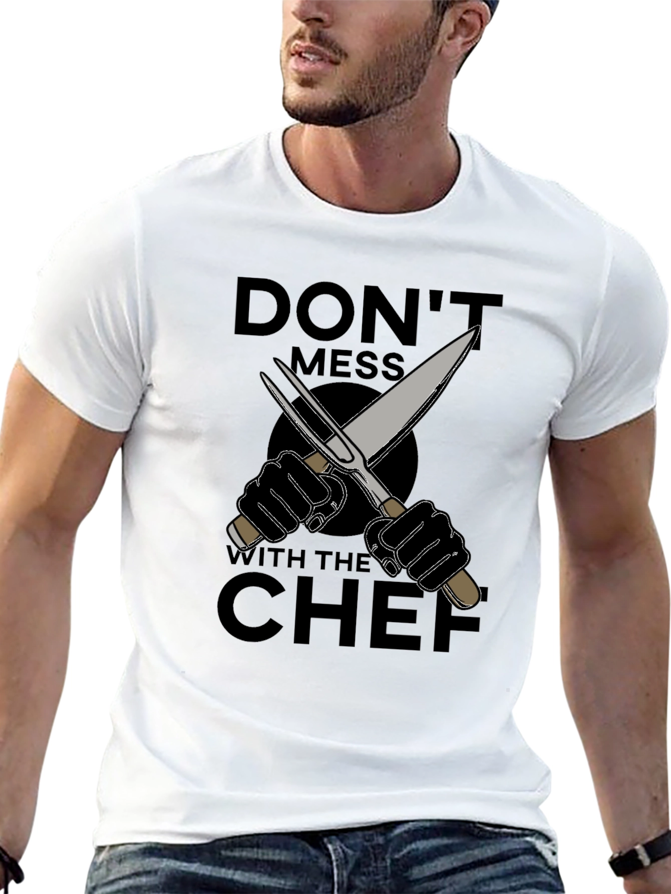 Dont Mess With The Chef Graphic T-Shirt - Black