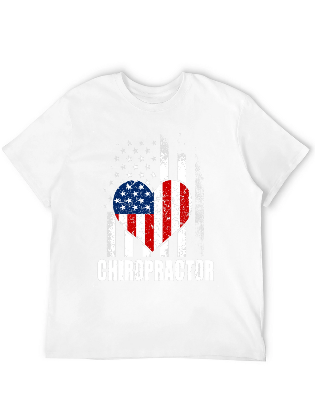 Chiropractor American Flag Heart T-Shirt