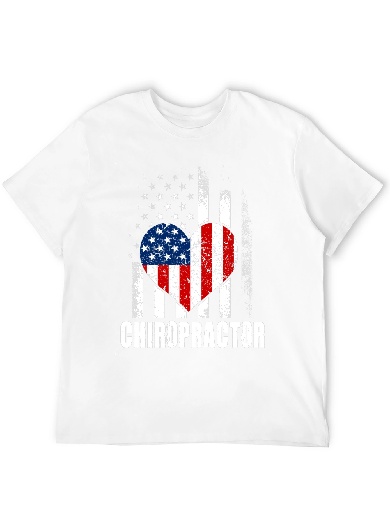 Chiropractor American Flag Heart T-Shirt