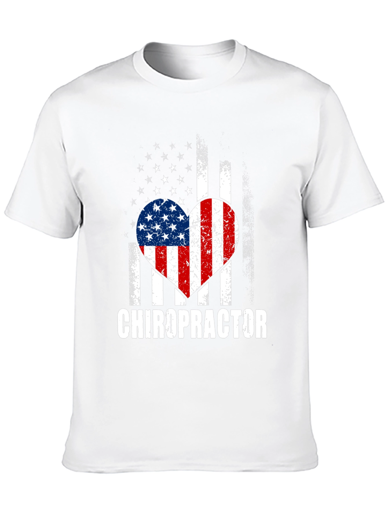 Chiropractor American Flag Heart T-Shirt