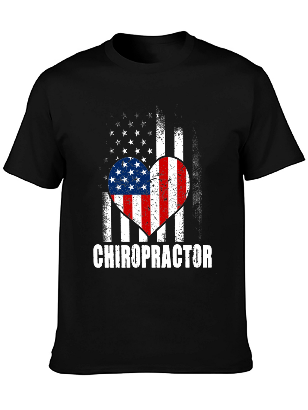 Chiropractor American Flag Heart T-Shirt
