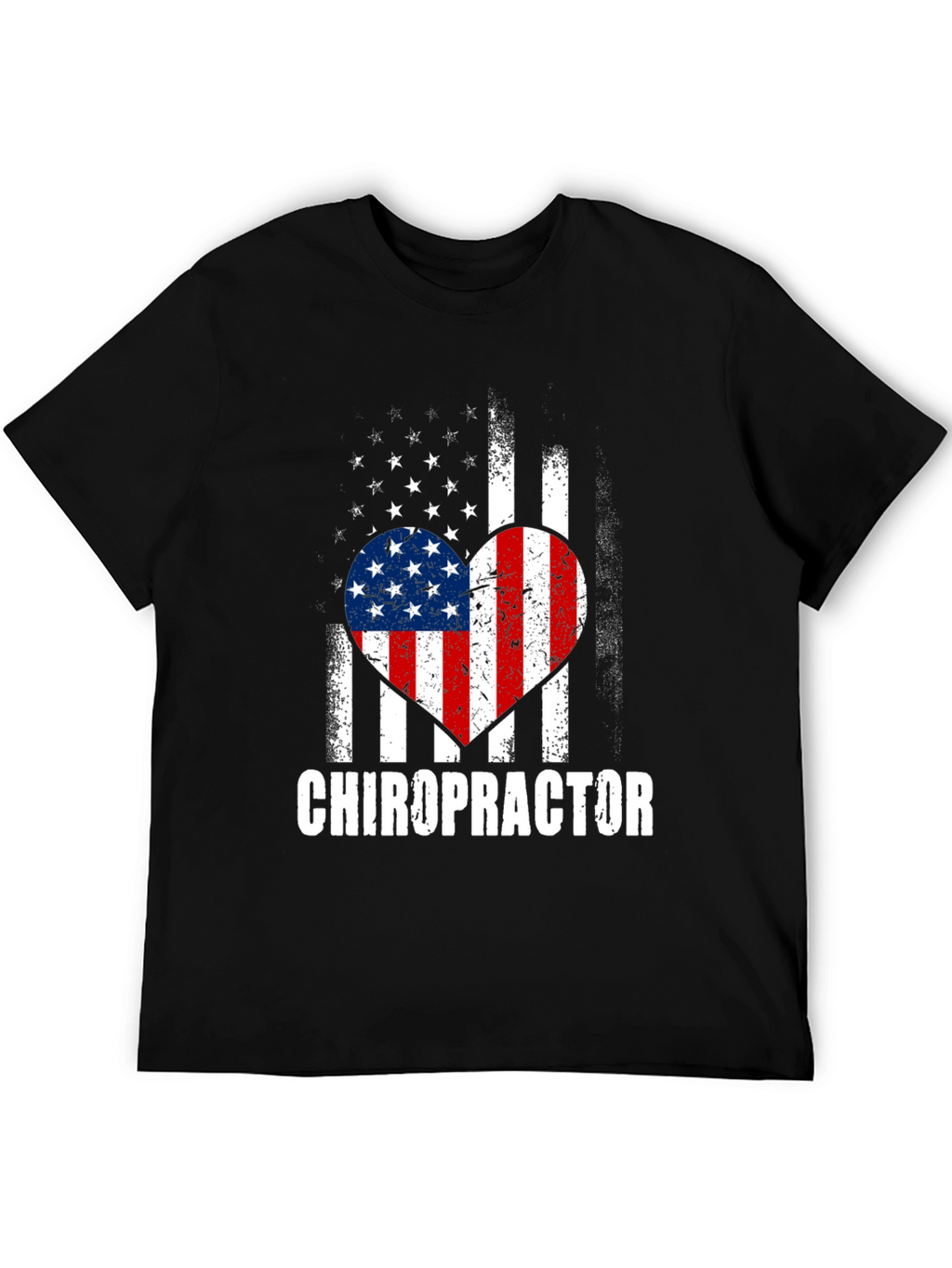 Chiropractor American Flag Heart T-Shirt