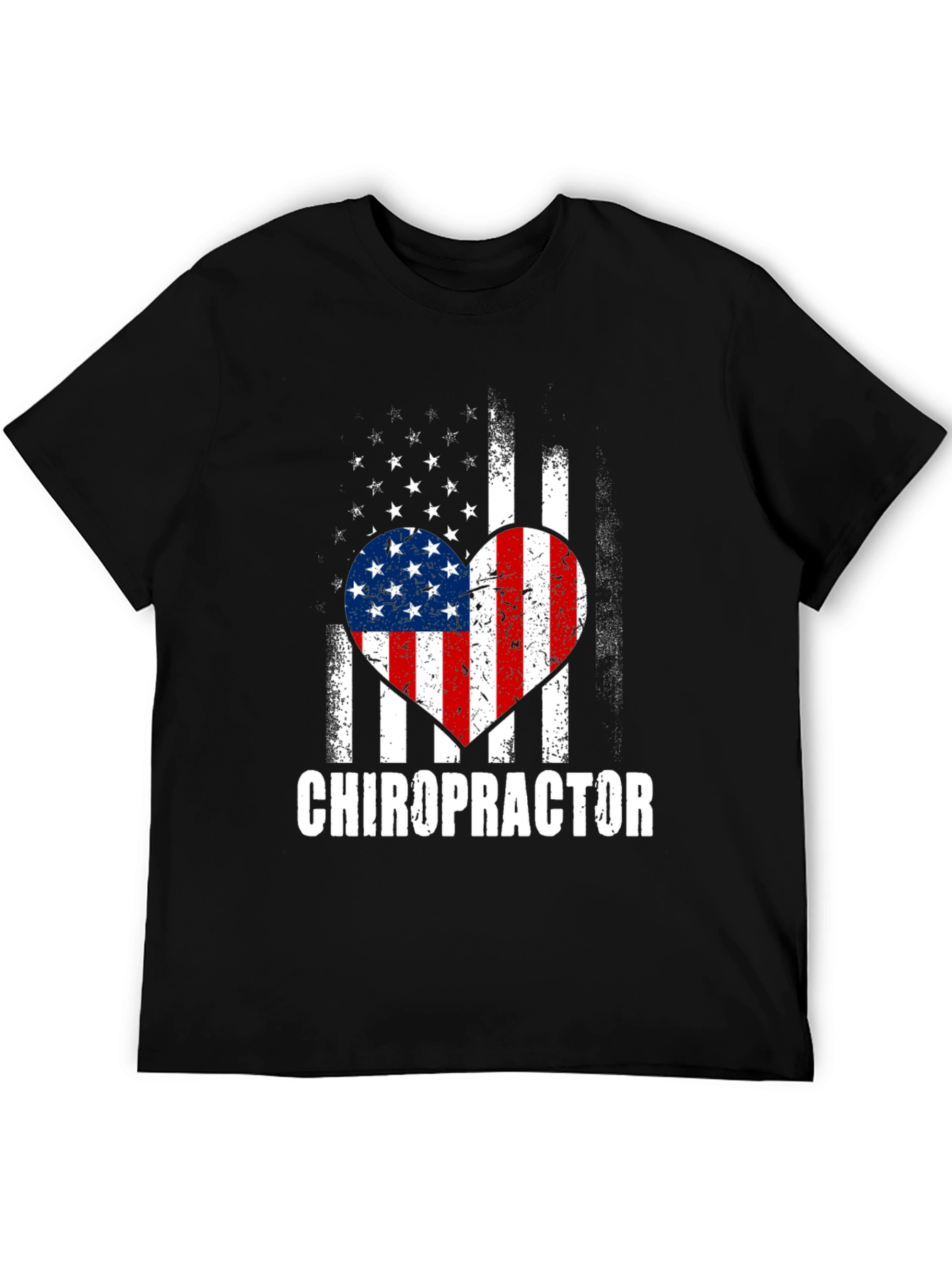 Chiropractor American Flag Heart T-Shirt