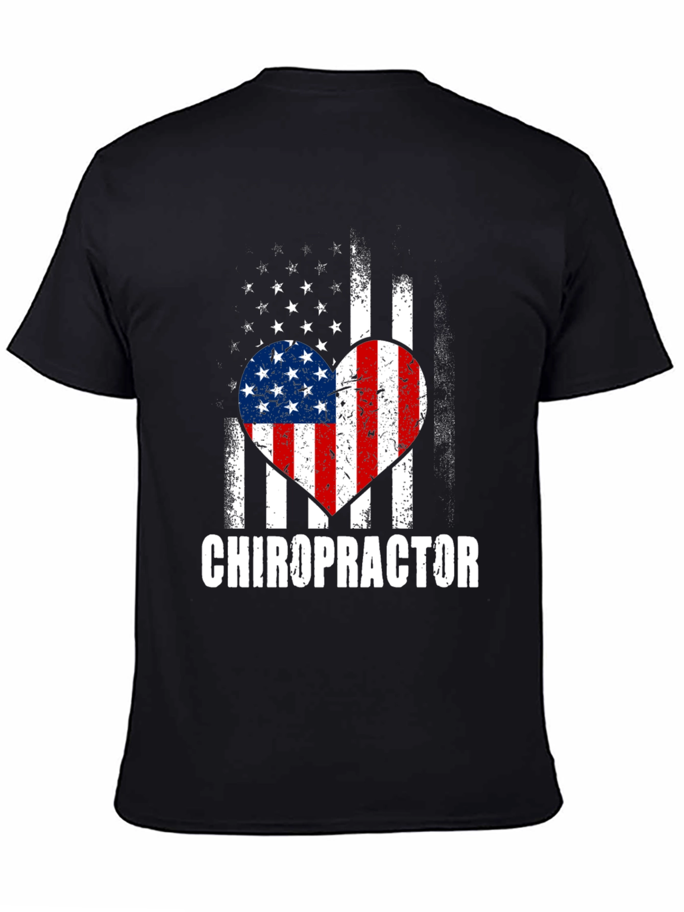 Chiropractor American Flag Heart T-Shirt