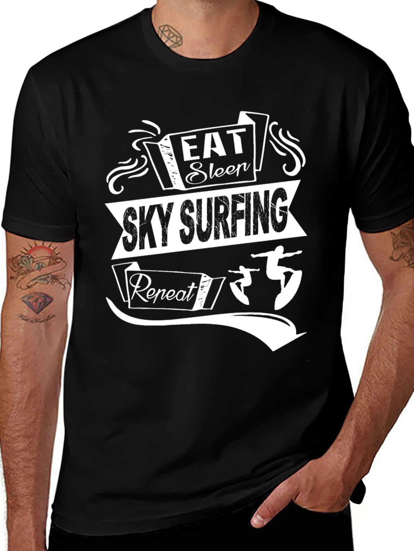 Eat Sleep Sky Surfing Repeat Graphic Tee