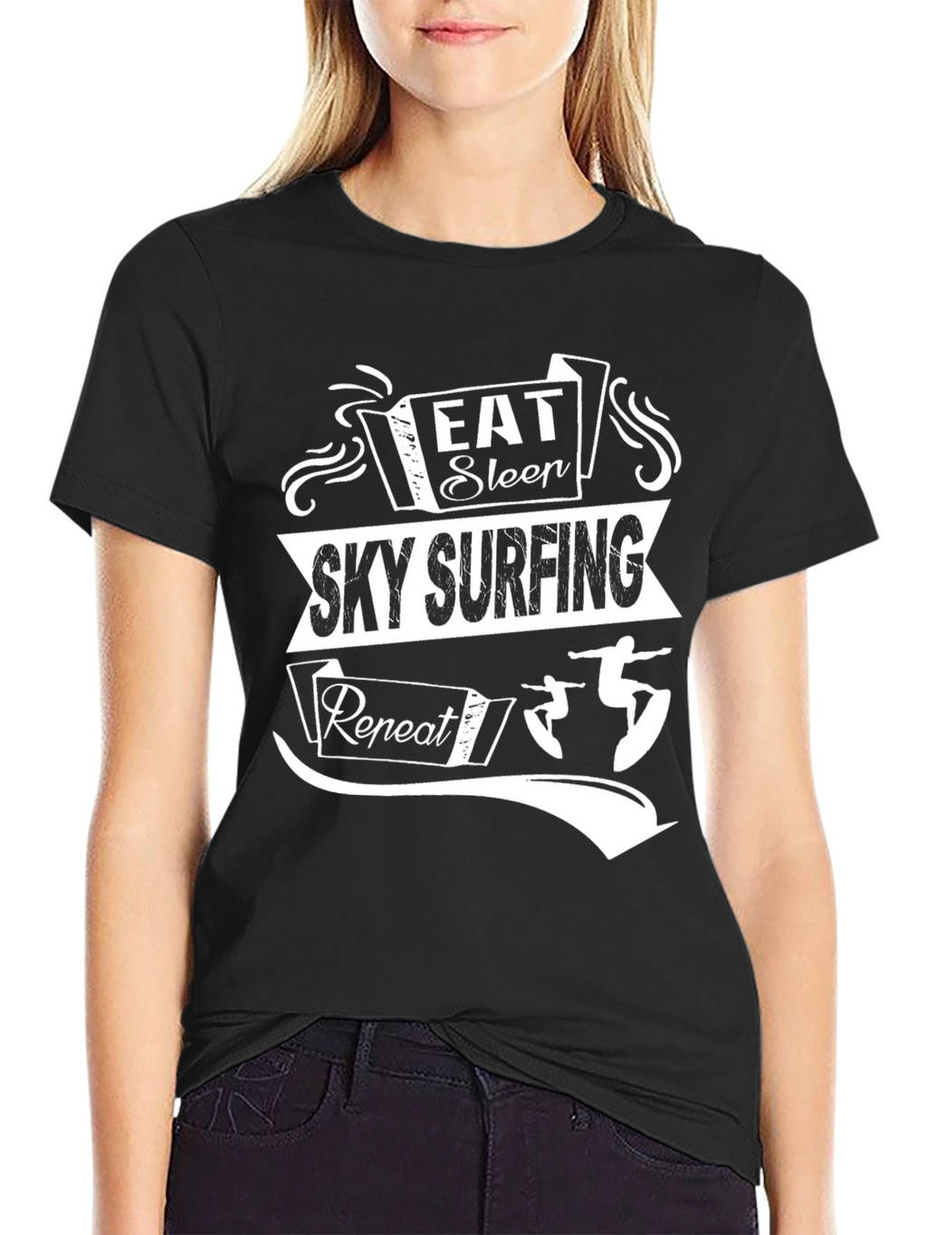 Eat Sleep Sky Surfing Repeat Graphic Tee