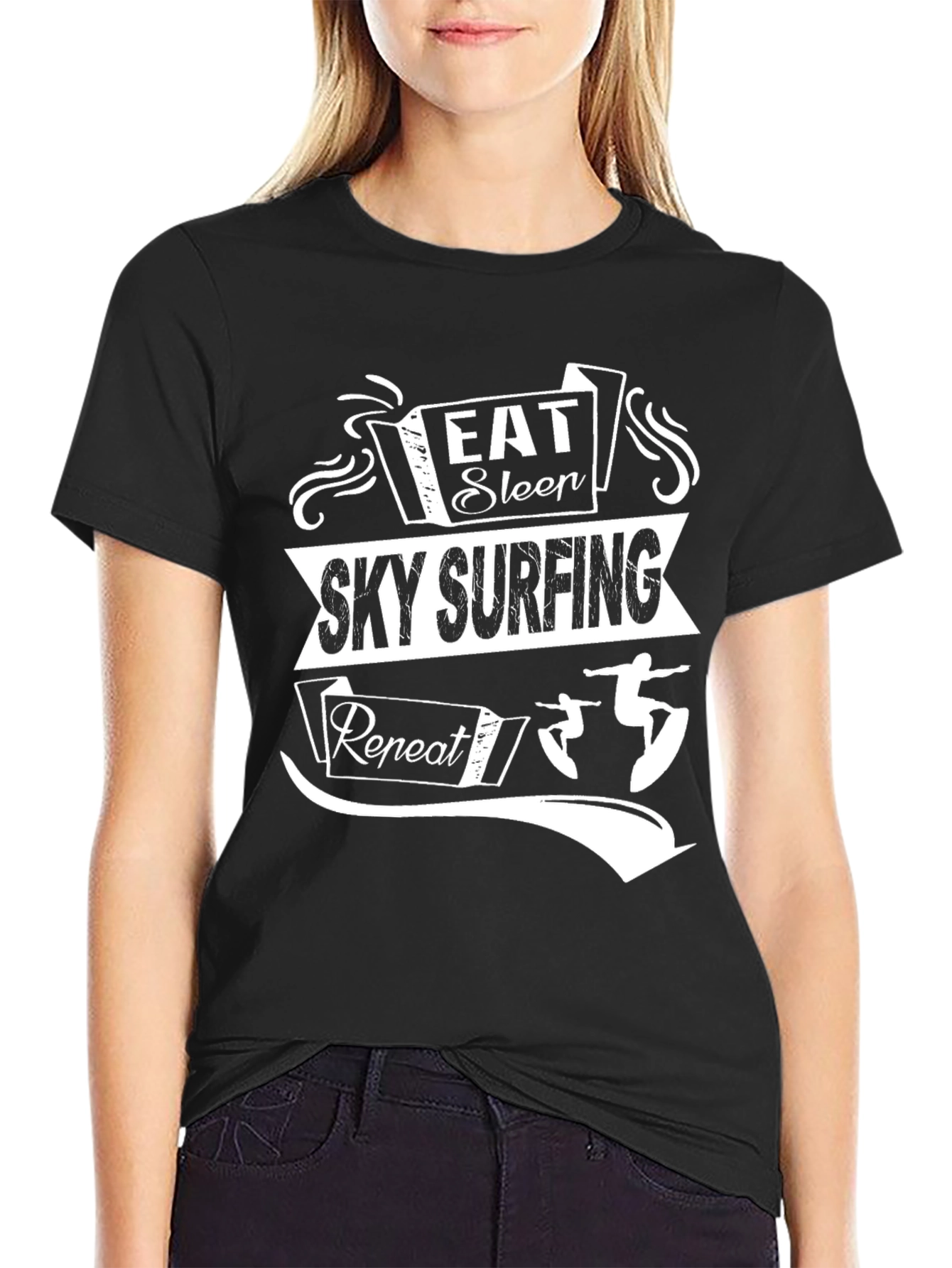 Eat Sleep Sky Surfing Repeat Graphic Tee