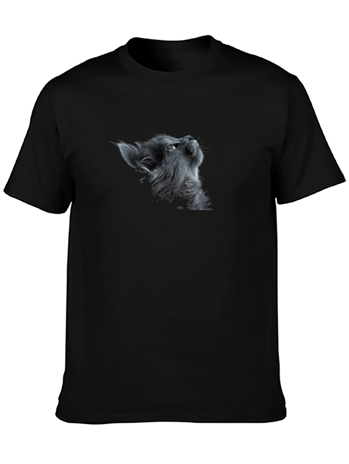 Cat Gaze Graphic Tee - Premium Black Cotton T-Shirt
