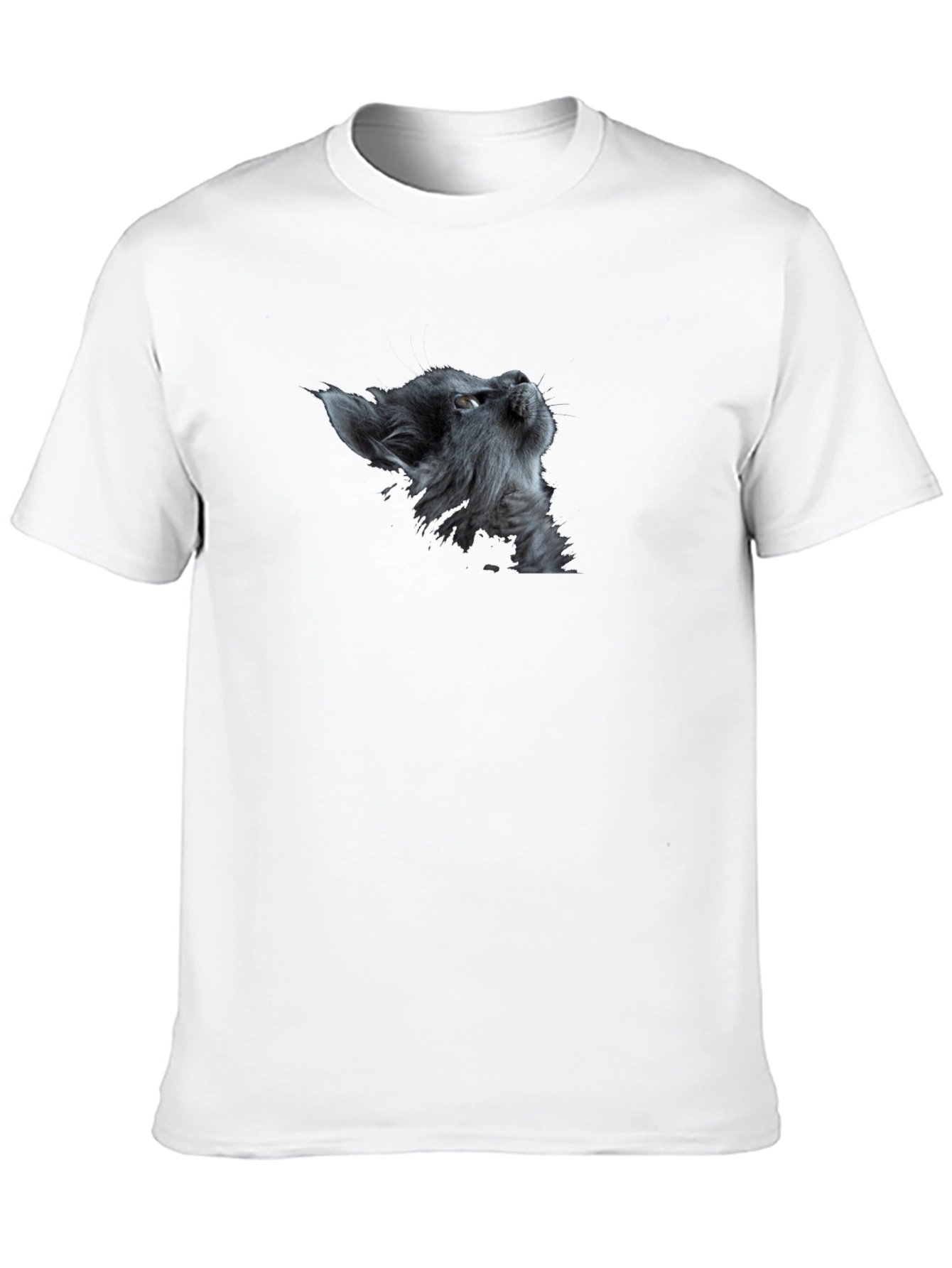 Cat Gaze Graphic Tee - Premium Black Cotton T-Shirt