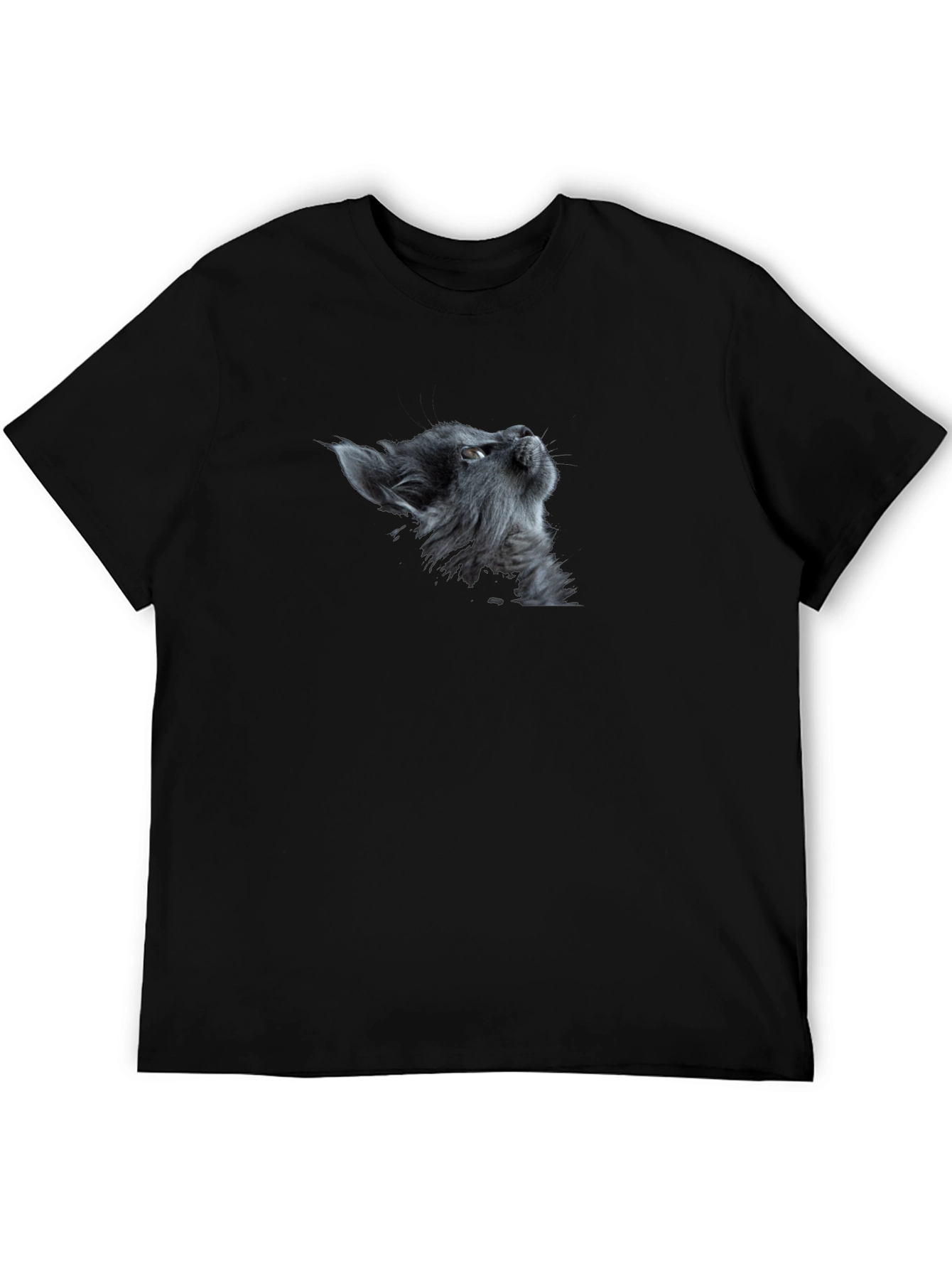 Cat Gaze Graphic Tee - Premium Black Cotton T-Shirt