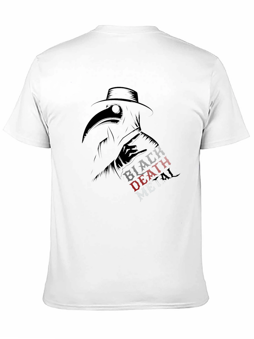 Black Death Metal Plague Doctor T-Shirt
