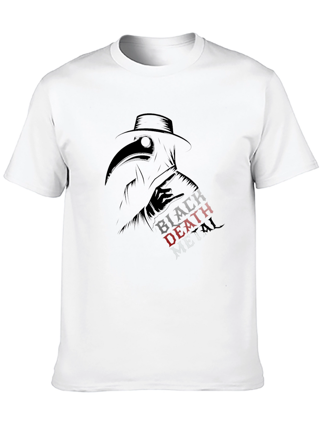 Black Death Metal Plague Doctor T-Shirt