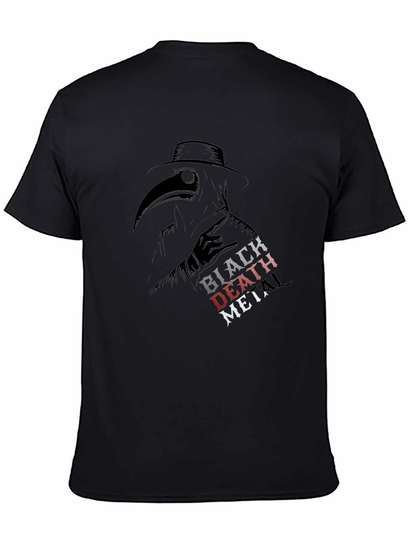Black Death Metal Plague Doctor T-Shirt