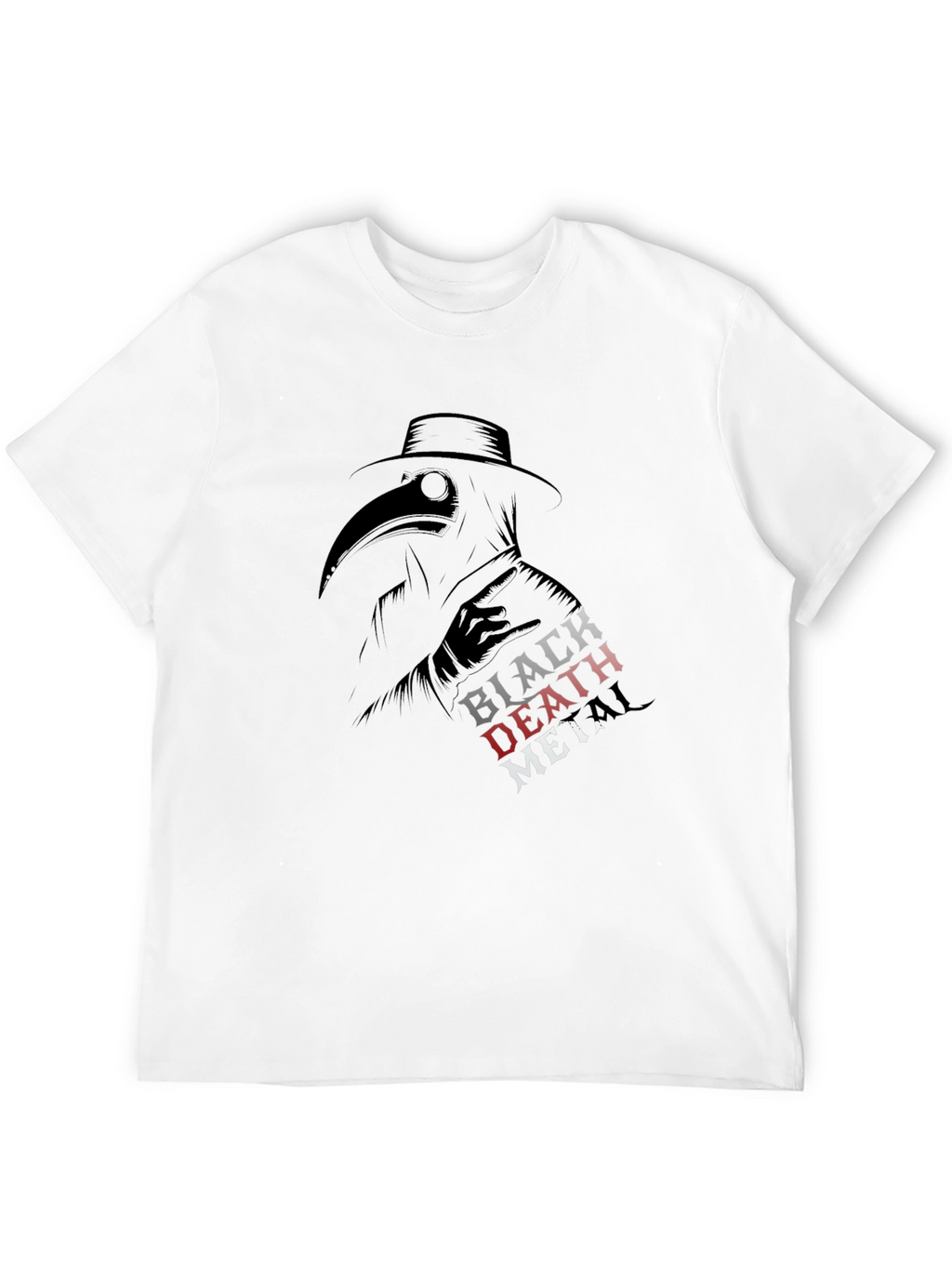 Black Death Metal Plague Doctor T-Shirt