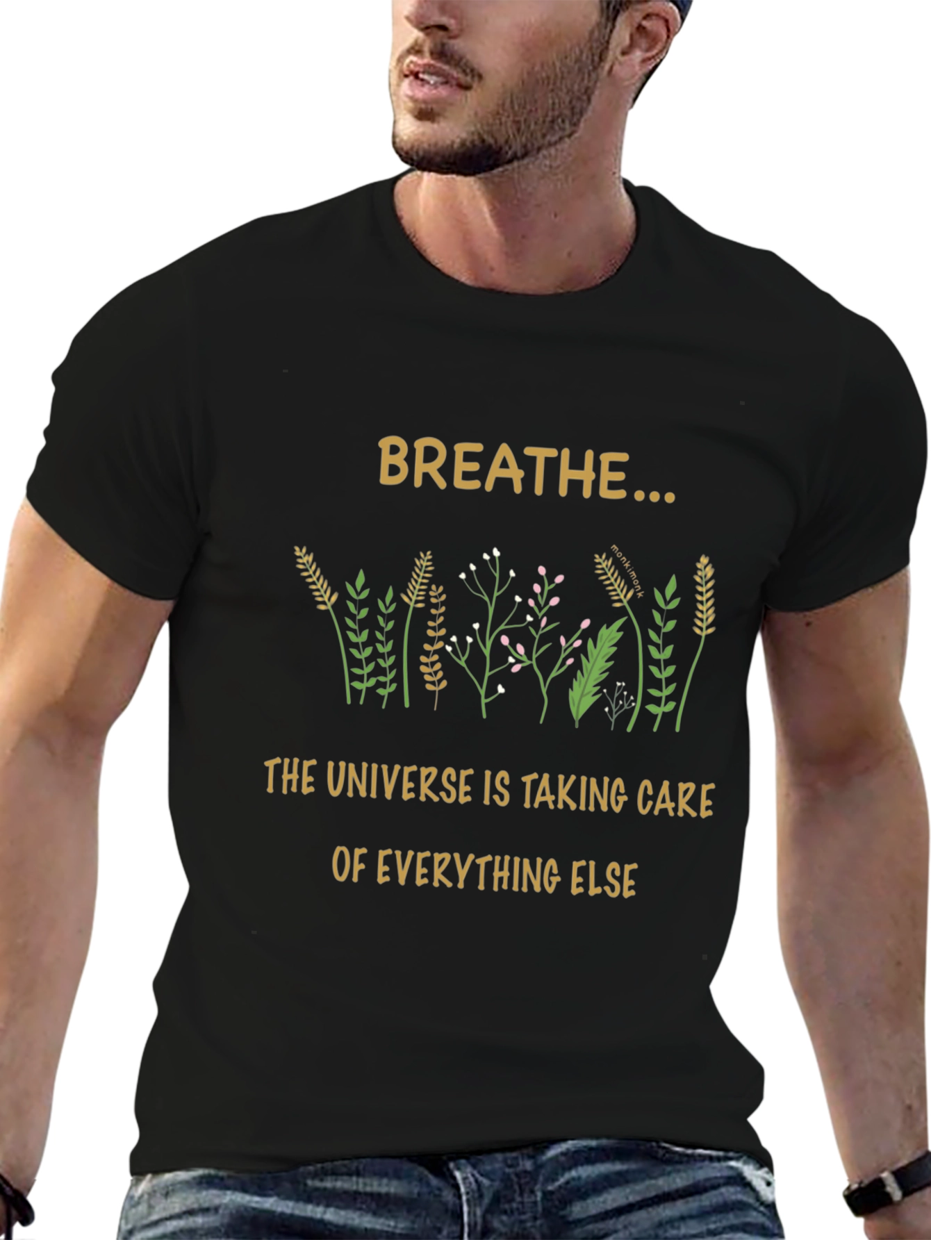 Breathe T-Shirt Universe Care Black Tee