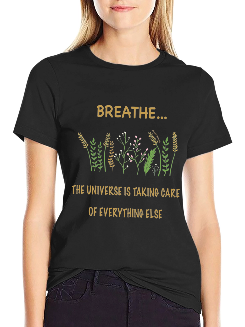 Breathe T-Shirt Universe Care Black Tee