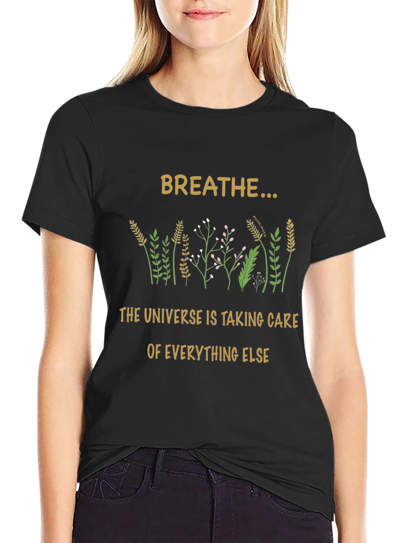 Breathe T-Shirt Universe Care Black Tee