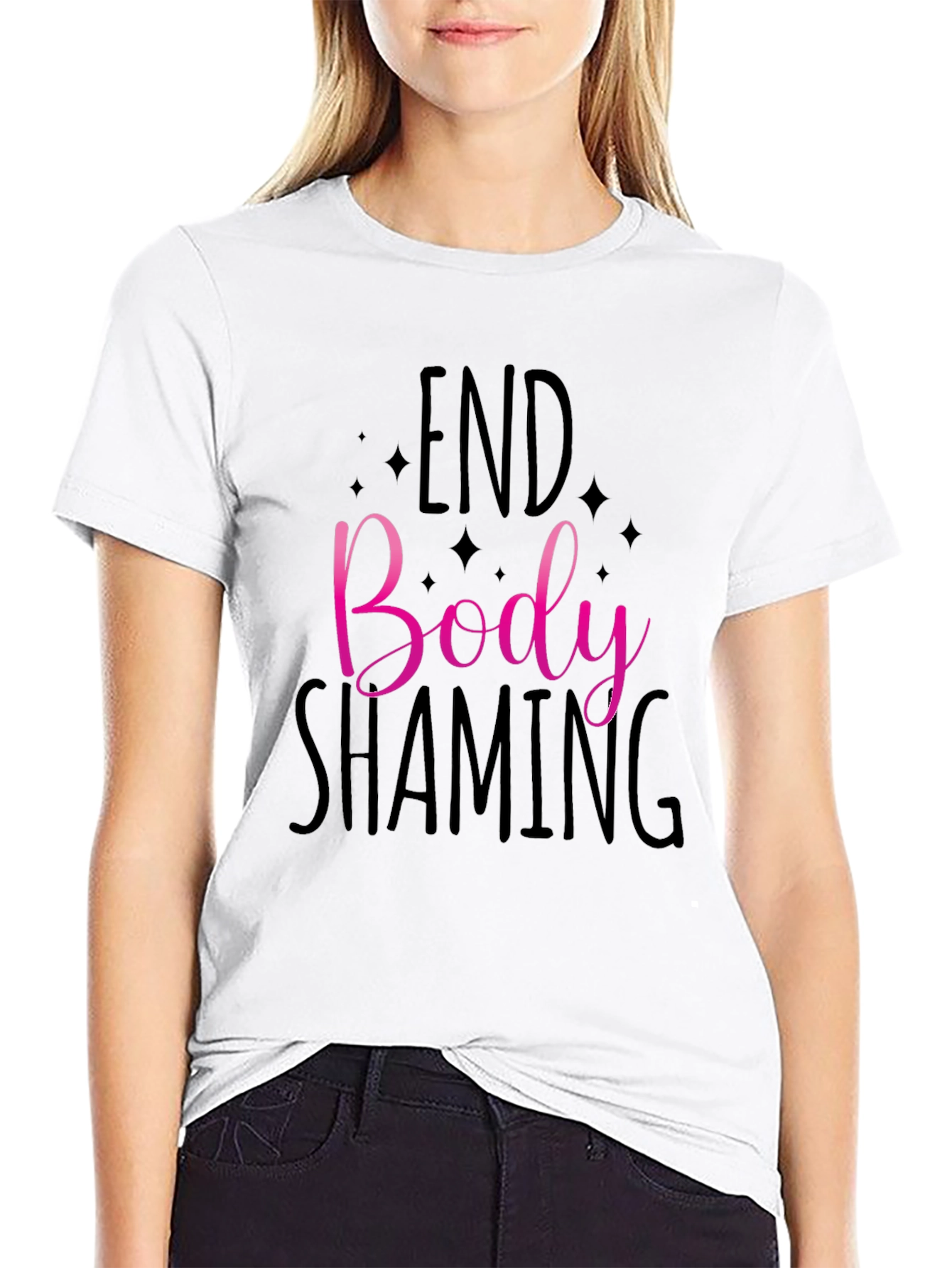 End Body Shaming Graphic Tee - Black