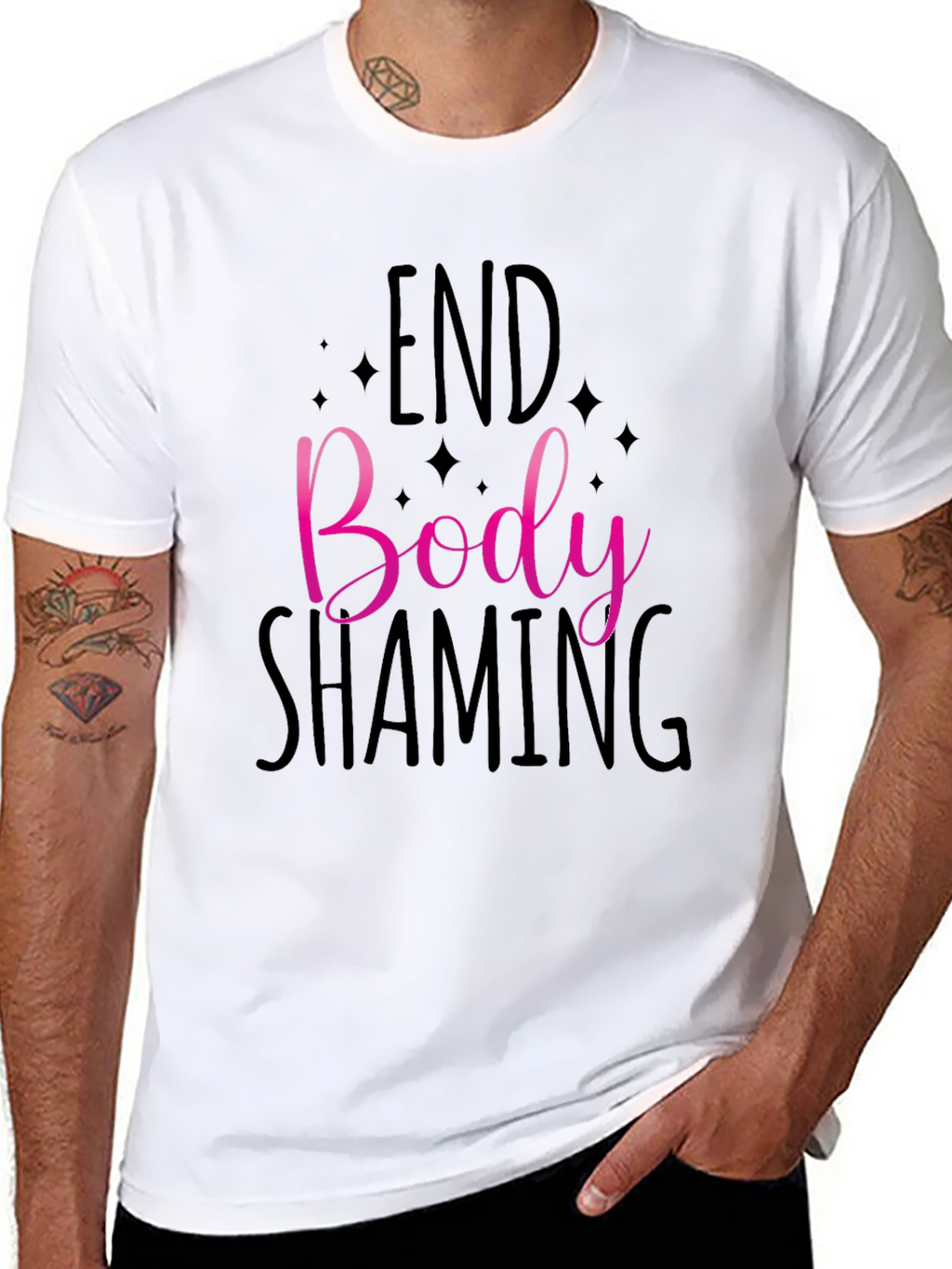 End Body Shaming Graphic Tee - Black