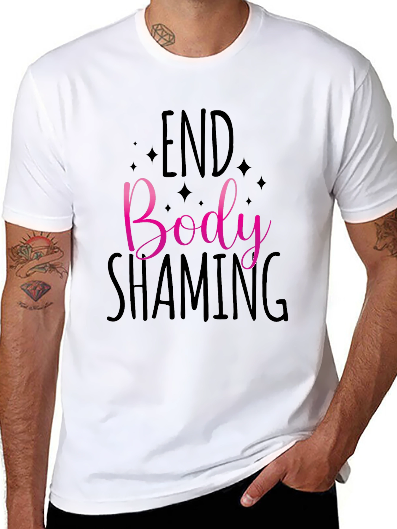 End Body Shaming Graphic Tee - Black