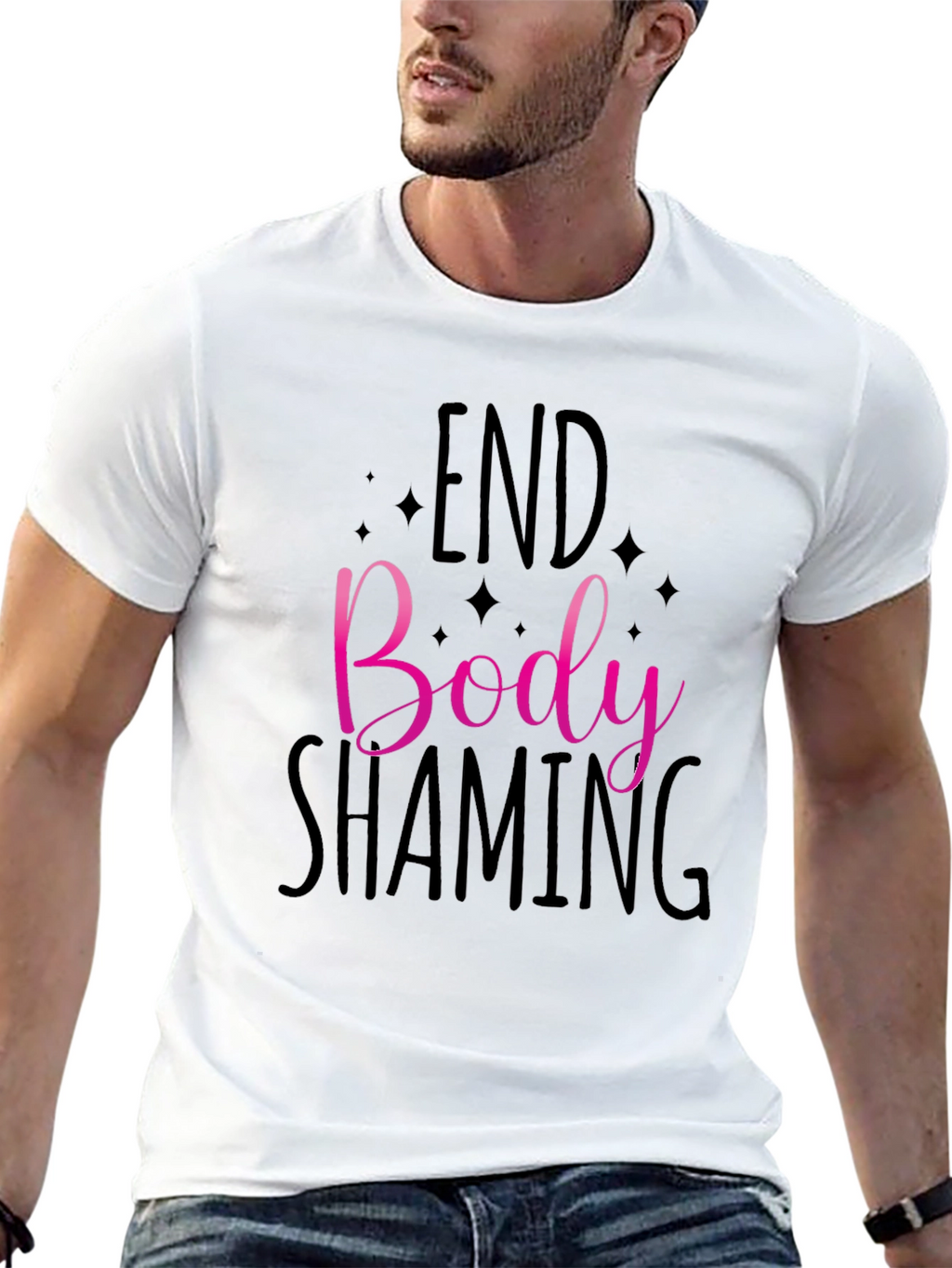 End Body Shaming Graphic Tee - Black