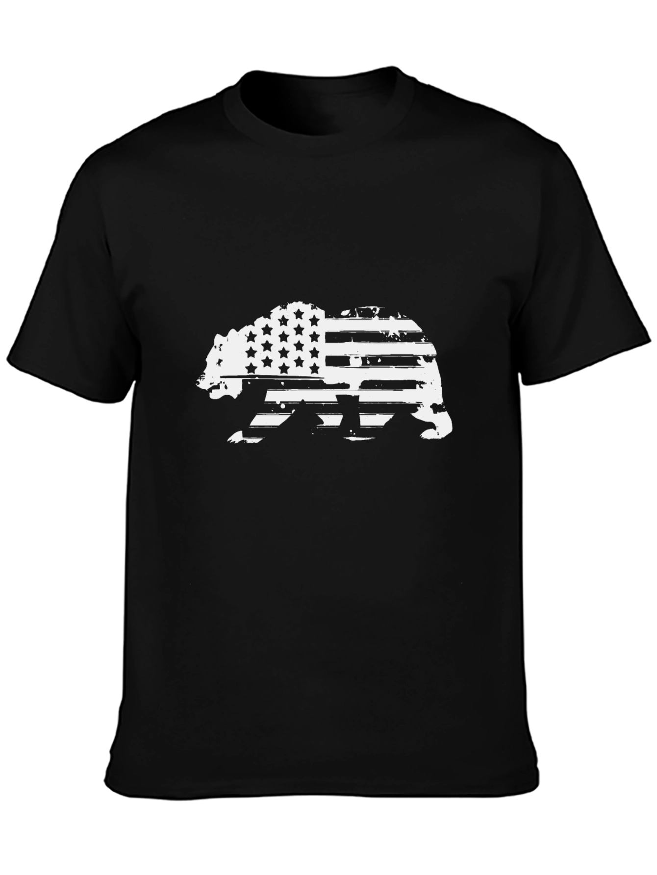 American Flag Bear Graphic T-Shirt