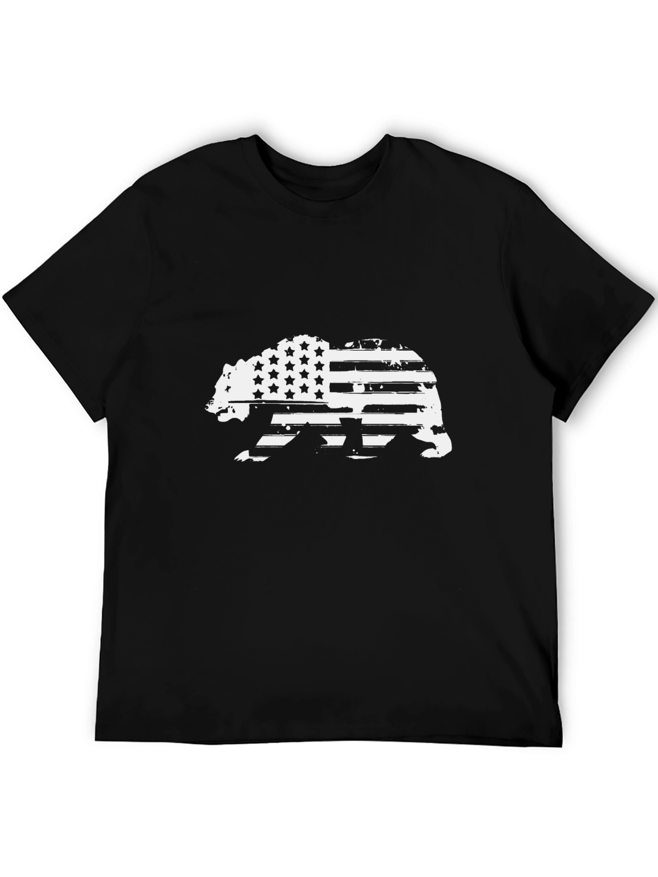 American Flag Bear Graphic T-Shirt
