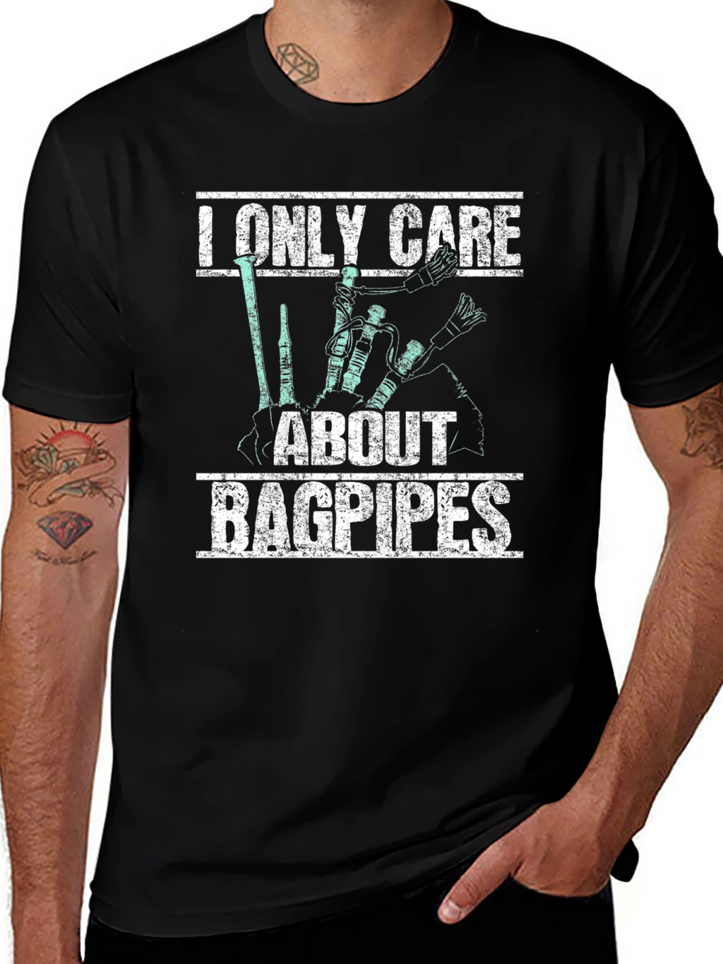 Bagpipes T-Shirt: I Only Care About Bagpipes