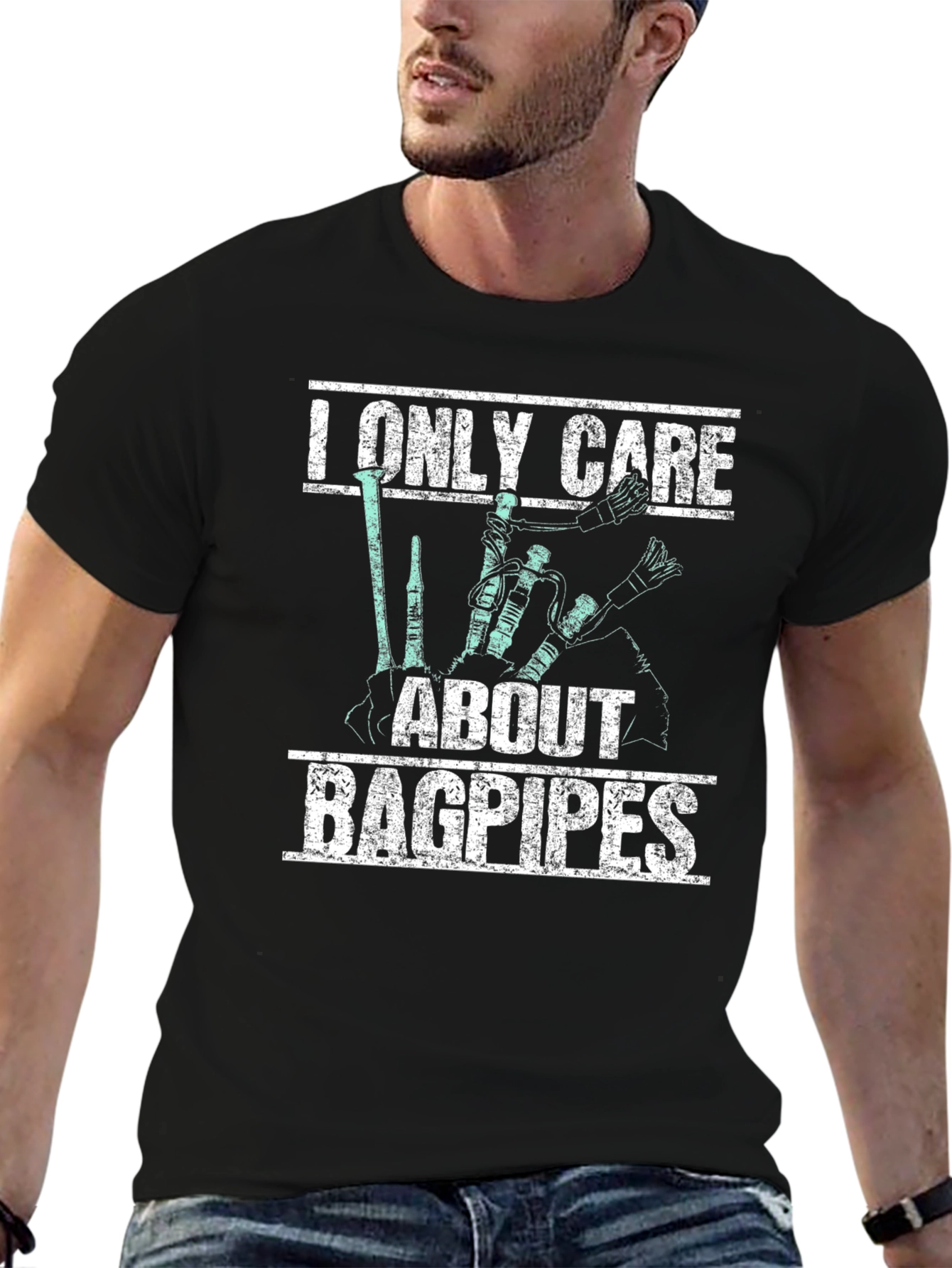 Bagpipes T-Shirt: I Only Care About Bagpipes