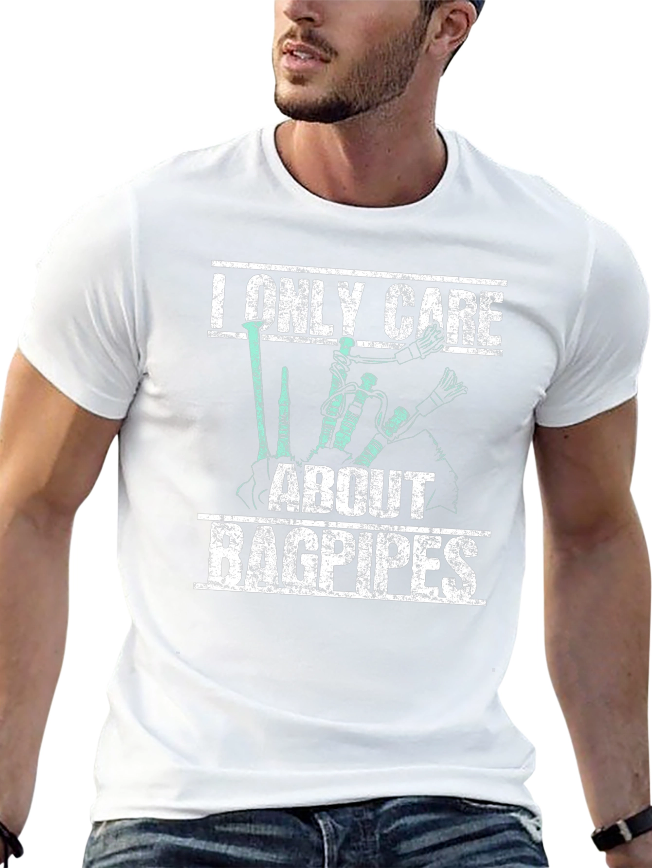 Bagpipes T-Shirt: I Only Care About Bagpipes