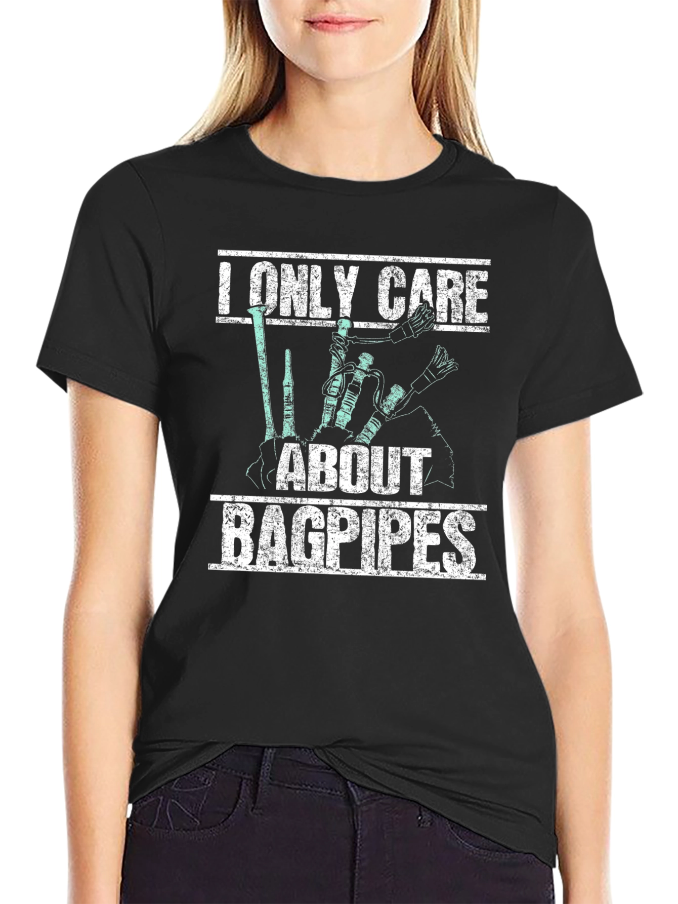 Bagpipes T-Shirt: I Only Care About Bagpipes