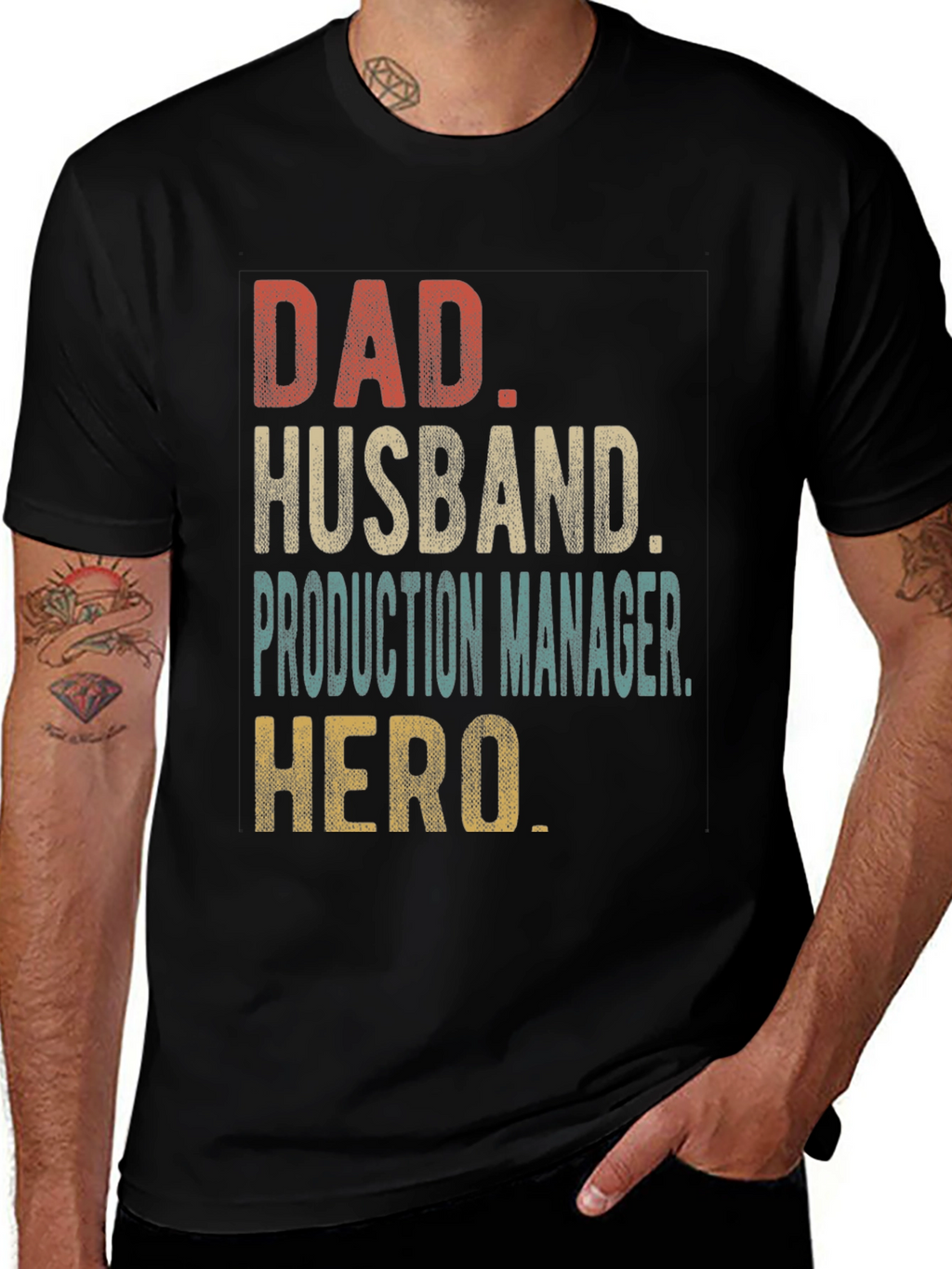 Dad Husband Production Manager Hero Graphic Tee