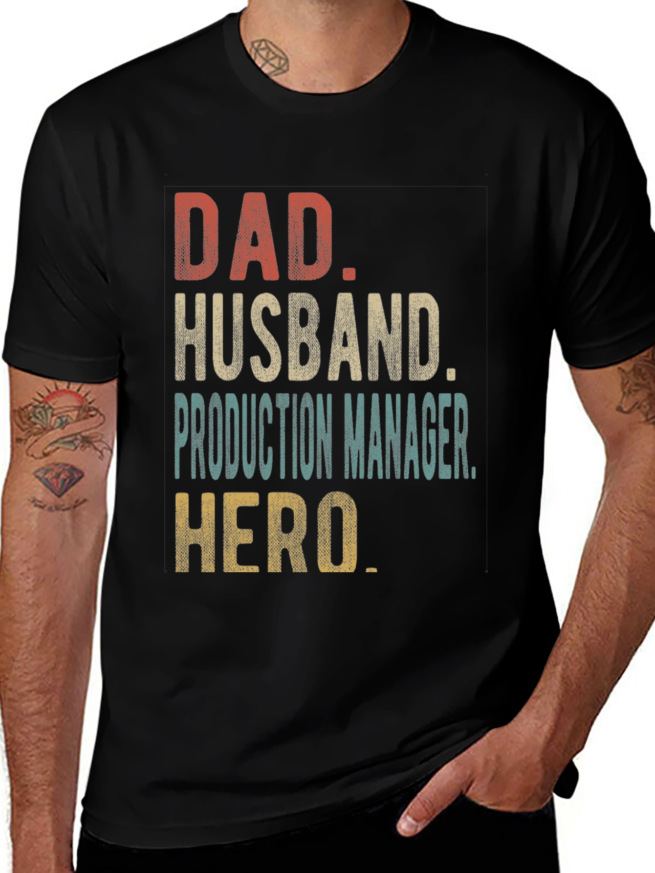 Dad Husband Production Manager Hero Graphic Tee