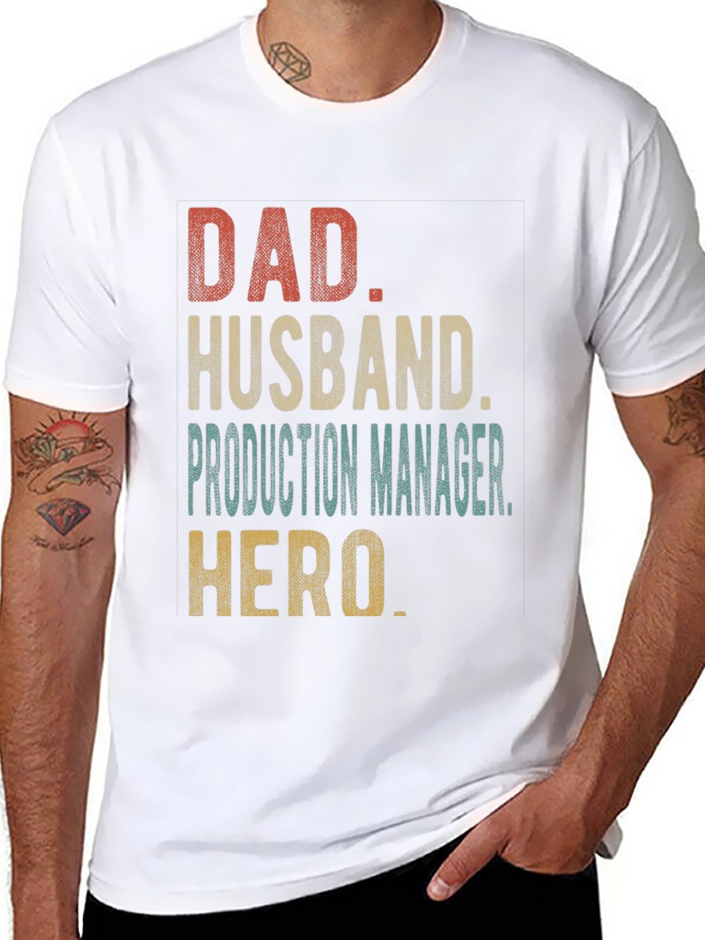 Dad Husband Production Manager Hero Graphic Tee