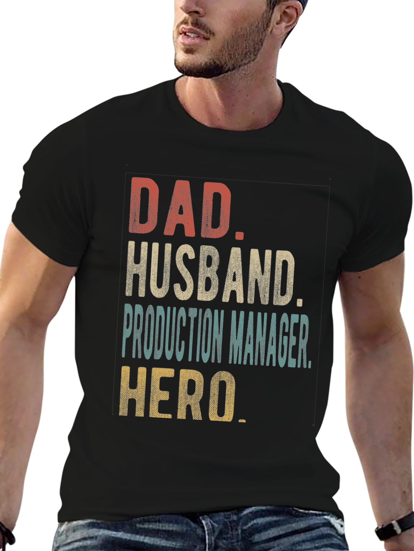 Dad Husband Production Manager Hero Graphic Tee