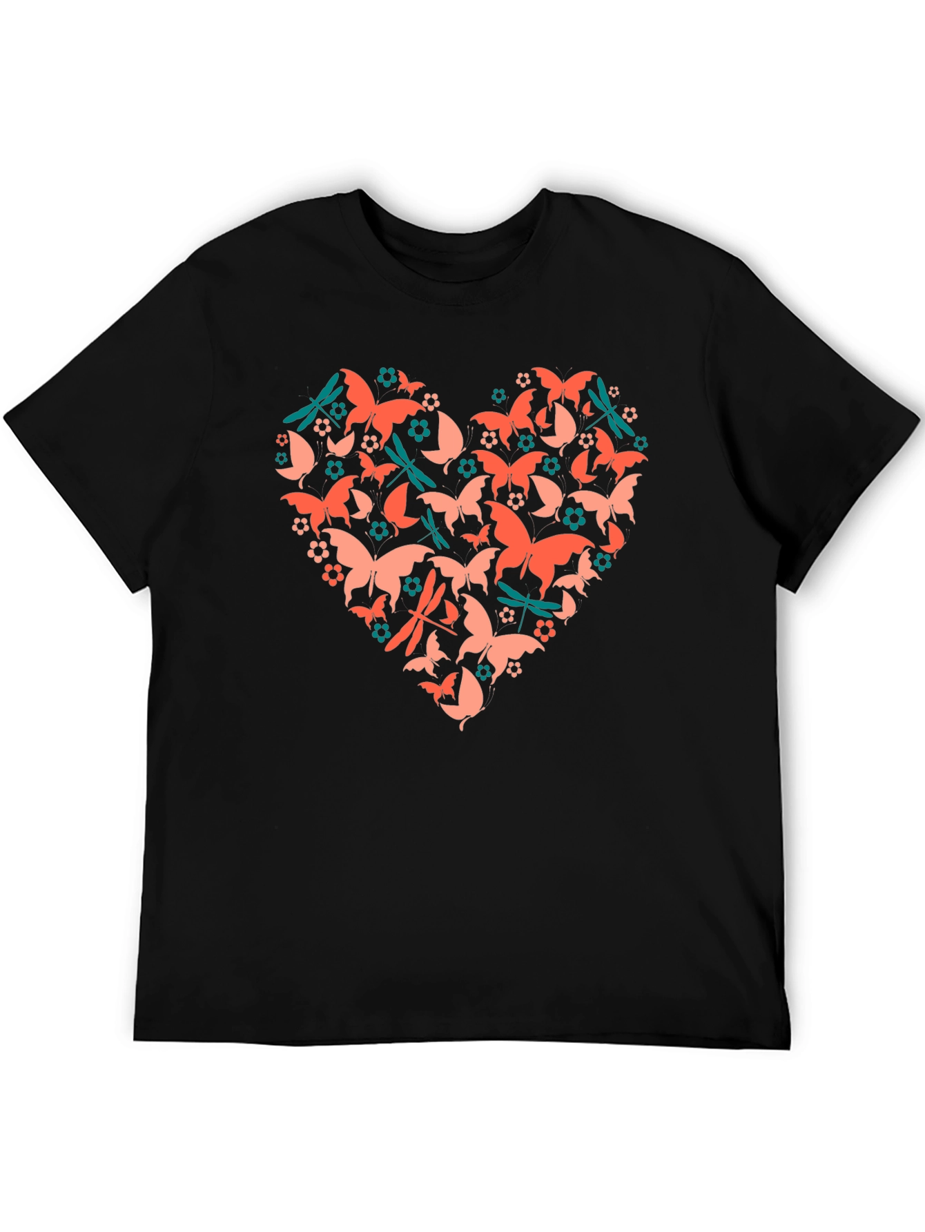 Butterfly Heart Graphic Tee - Black Cotton Blend