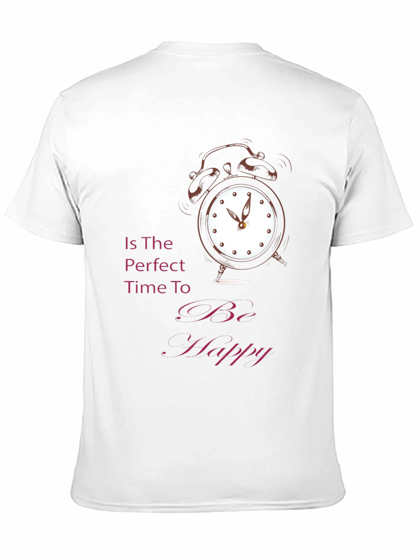 Time to Be Happy Graphic Tee - Black Cotton T-Shirt