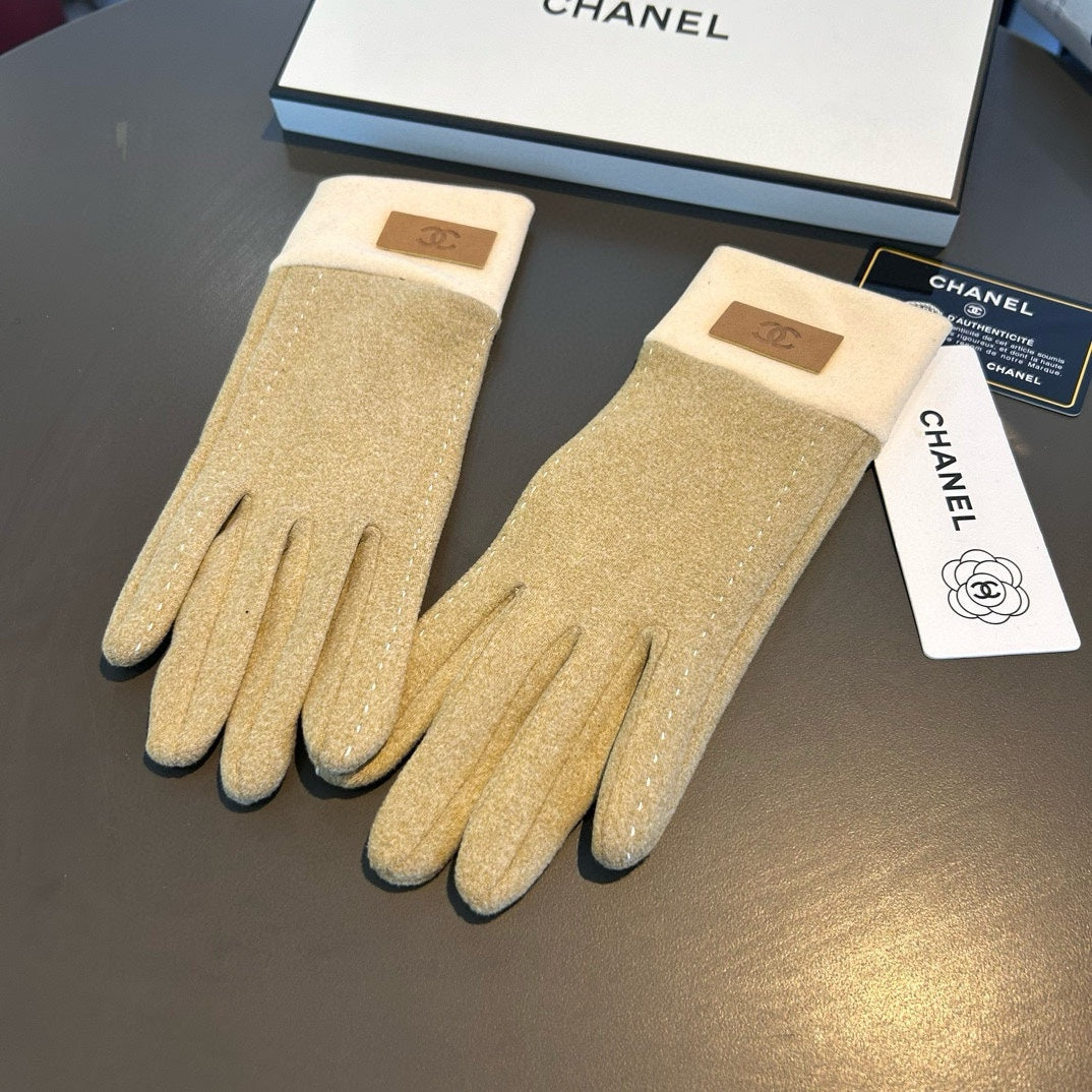 GLOVES IN TORTILLA BROWN WOOL 462255