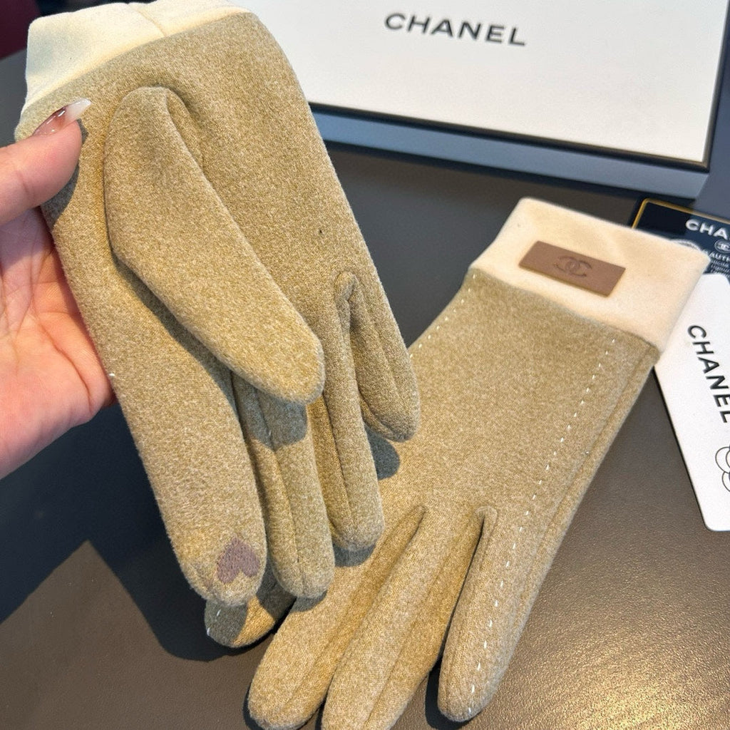 GLOVES IN TORTILLA BROWN WOOL 462255