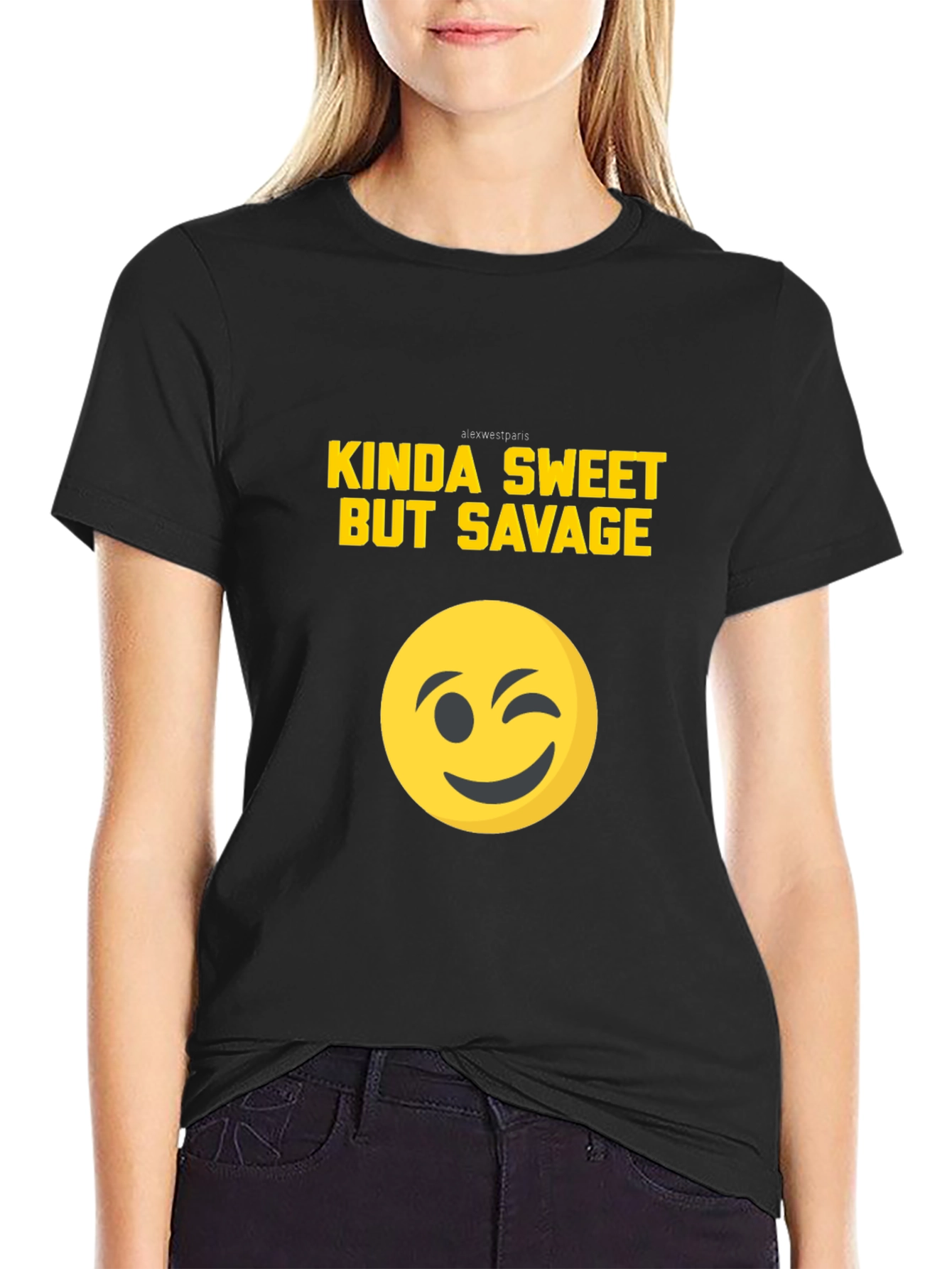 Kinda Sweet But Savage Graphic Tee - Black T-Shirt