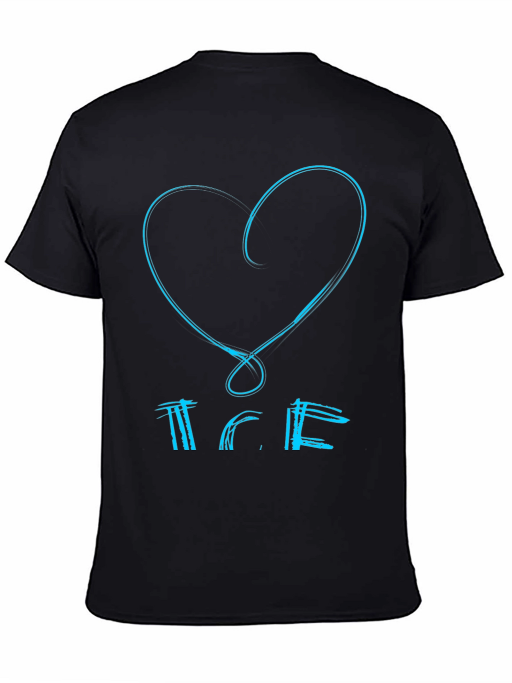 Heart & Text Black Graphic Tee