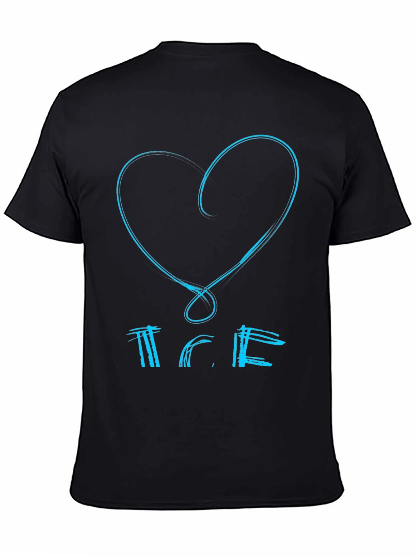 Heart & Text Black Graphic Tee
