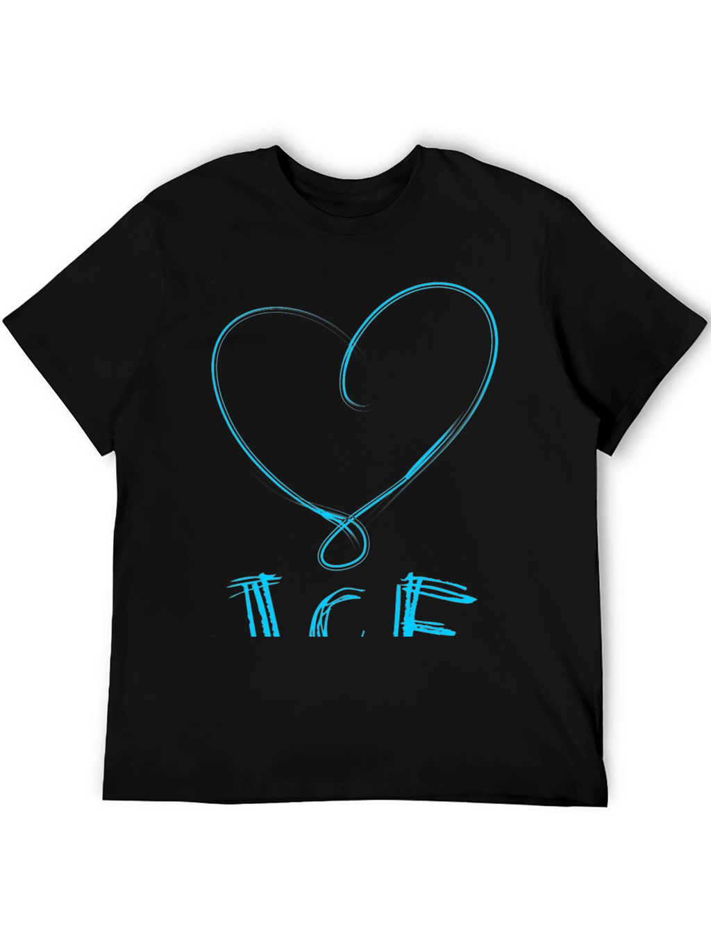 Heart & Text Black Graphic Tee