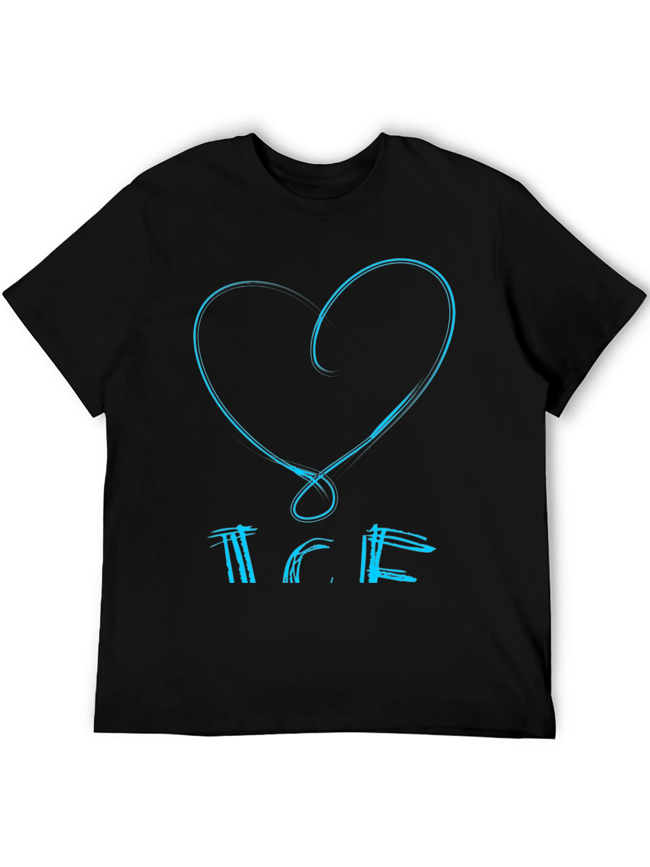 Heart & Text Black Graphic Tee