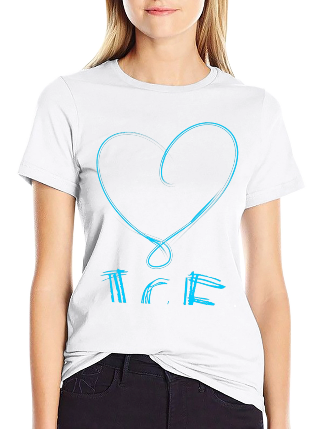 Heart & Text Black Graphic Tee