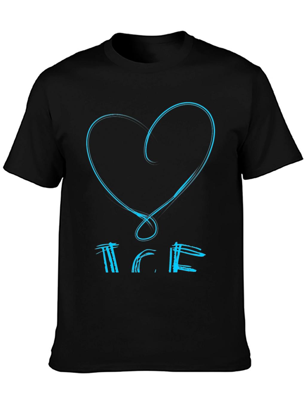 Heart & Text Black Graphic Tee