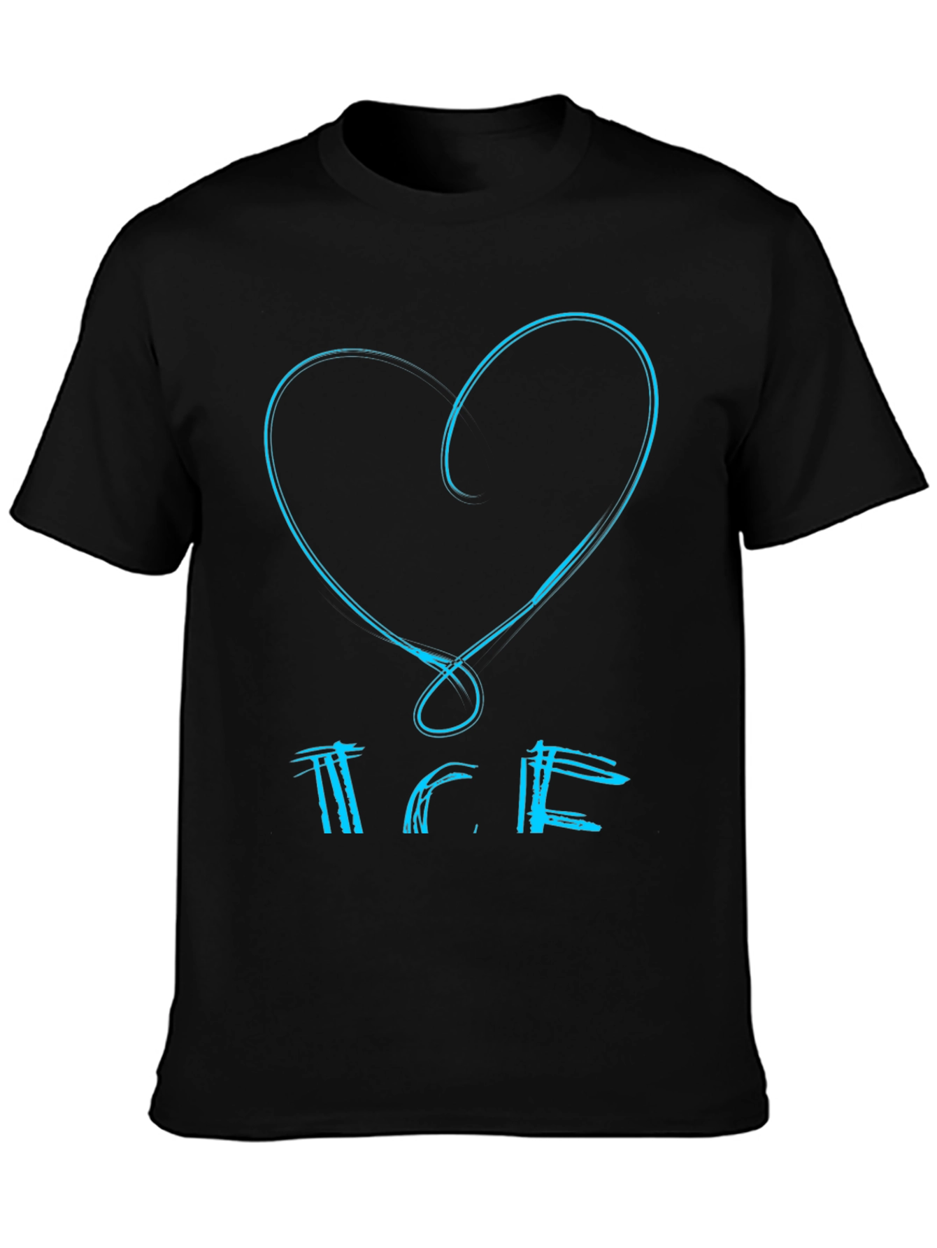 Heart & Text Black Graphic Tee